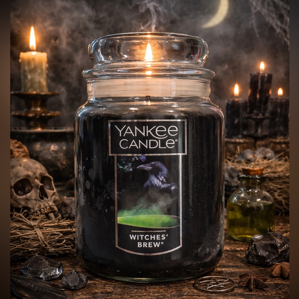 Yankee Candle Witches' Brew 22 oz Large Candle NEW Black Halloween Witch Raven